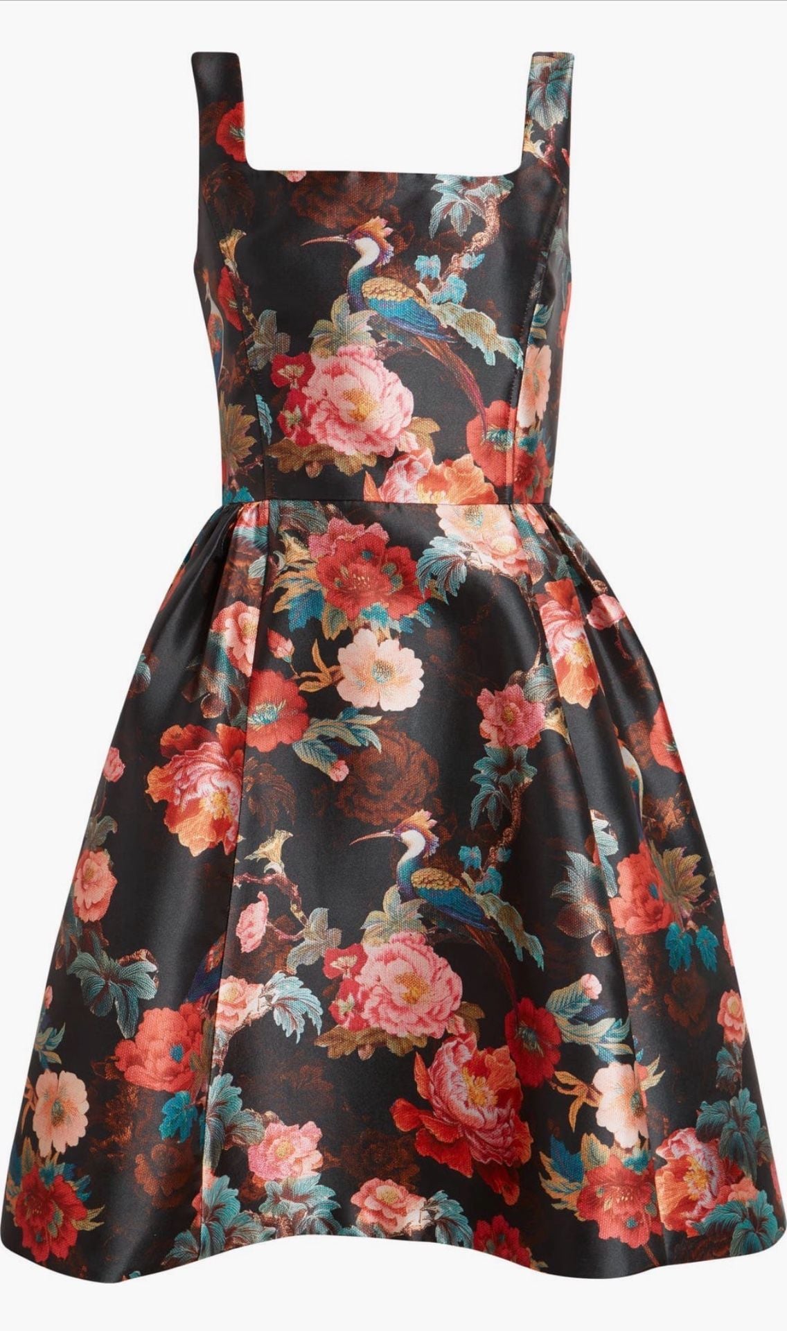 Bold Floral Satin Midi Dress | Elegant Occasion Statement Dress Size 12 Nwt